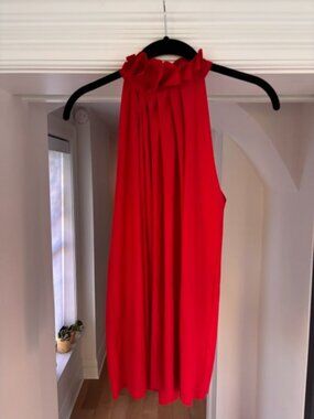 Maria Pinto Red Crepe Halter Top - Size S
